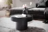 Couchtisch 60x60x36 cm Metall Schwarz Sofatisch Rund, Produktbild-Vorschau 3