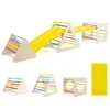 A set of wooden climbing toys for children, including triangles, a slide, and a cube, displayed against a white background. Produktbild-Vorschau
