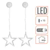Two star-shaped LED lights with suction cups and battery compartments are shown against a white background, with accompanying product information graphics. Anteprima dell’immagine prodotto
