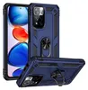 A blue phone case with a ring holder is shown from two angles against a white background. Produktbild-Vorschau