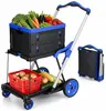 Klappbarer Einkaufswagen 90kg Tragkraft, Etagenwagen mit Produktbild-Vorschau 1