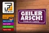 Holzschild Spruch 27x10cm Geiler Arsch Schade um`s Gesicht Produktbild-Vorschau 4