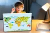 MuchoWow® Laptop Aufkleber Sticker Cover Weltkarte - Kinder Produktbild-Vorschau 3
