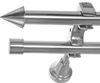 Edelstahl Look Gardinenstange Ø 20mm Wandträger 2-läufig Produktbild-Vorschau 1
