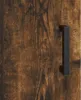 A close-up of a dark wood-grain surface with a black handle attached. Produktbild-Vorschau