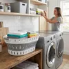 Panier à linge ovale pliable 36L - Plastique gris, stable & Voir les images du produit 6