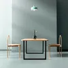 A minimalist dining set with two chairs and a table, featuring a pendant light and a vase with decorative branches. Podgląd zdjęcia produktu