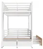 Etagenbett Metall MDF mit 4 LED Schubladen Ablage Produktbild-Vorschau 20