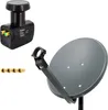 PremiumX 45cm Satellitenschüssel Stahl Anthrazit SAT Anlage Produktbild-Vorschau 1