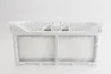 A white lint filter for a washing machine or dryer, shown against a white background. Produktbild-Vorschau