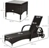 Outsunny Sonnenliege Gartenliege Tisch 3er Set Gartenmöbel Produktbild-Vorschau 3