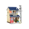 A model of a Japanese tea shop with a telephone pole. Produktbild-Vorschau