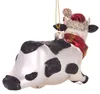 BRUBAKER Vache boule de Noël en verre avec bonnet de Noël Voir les images du produit 4