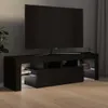 vidaXL TV-Schrank mit LED-Beleuchtung Schwarz 140x36,5x40 Produktbild-Vorschau 3