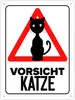 Vorsicht Katze Metallschild XL in 21x28 cm mit Katzen Produktbild-Vorschau 1