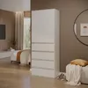 Armoire à vêtements Vicco Claus Blanc 74x191.5cm avec 4 Voir les images du produit 3