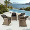 4 fauteuils en rotin avec structure en aluminium, coussins Voir les images du produit 9