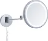 A wall-mounted LED cosmetic mirror with an adjustable arm. Produktbild-Vorschau