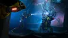 Two figures in tactical gear are aiming weapons at a strange, glowing, plant-like alien organism in a dark, industrial-looking environment. Produktbild-Vorschau
