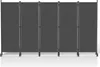 Jopassy Paravent mit Rollen 5 teilig Anthrazit 284x181 cm Produktbild-Vorschau 1