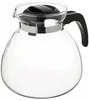 A clear glass coffee pot with a black lid and handle, and a silver band around the top. Náhľad obrázku produktu