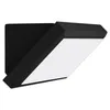 A black outdoor wall light with a white illuminated panel, shown from a side angle against a white background. Produktbild-Vorschau