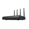 A black network video recorder with multiple antennas, shown from a side angle against a white background. Produktbild-Vorschau
