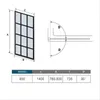 80cm kariert Schwarz Badewannenfaltwand H.140cm Produktbild-Vorschau 3