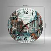 Wanduhr - Rund - Glasuhr - Stadt Straße Haus - 40x40cm - Produktbild-Vorschau 3