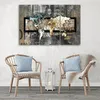 Triptychon auf leinwand abstraktionen - grau 120x80 cm Produktbild-Vorschau 2