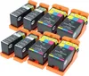 A set of ink cartridges arranged in orange holders. Produktbild-Vorschau