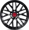 A black car wheel with a red center cap. Anteprima dell’immagine prodotto