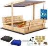 KOTARBAU® Sandkasten mit Dach 140x140 cm Holz mit Abdeckung Produktbild-Vorschau 1