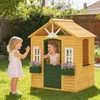 Kinderspielhaus Holz Spielhaus Outdoor mit Tür 3 Fenster 2 Produktbild-Vorschau 2