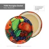 A close-up of a round metal jar lid with a fruit design, showing the inside with sealing material. Produktbild-Vorschau