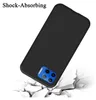 A black phone case is shown falling onto a cracked surface, illustrating its shock-absorbing feature. Anteprima dell’immagine prodotto