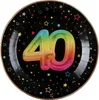 40. Geburtstag Einweggeschirr bunt Partyset Party Geschirr Produktbild-Vorschau 4