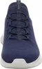 A close-up, front view of a blue Skechers athletic shoe. Produktbild-Vorschau