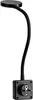 A black LED plug-in lamp with a flexible gooseneck and a round light head. Produktbild-Vorschau