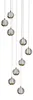Lucande LED-Hängelampe Hayley, Ø 40 cm, 9-flg., gold, Glas Produktbild-Vorschau 4