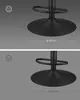 Two images of the bases of black bar stools with measurement indicators. Produktbild-Vorschau