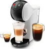 A white and black De'Longhi capsule coffee machine with three cups of coffee. Produktbild-Vorschau