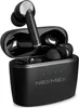 A pair of black wireless earbuds with their charging case. Produktbild-Vorschau