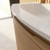 Hängendes Badezimmermöbel, gekrümmt 105 cm, Honigfarben mit Produktbild-Vorschau 5