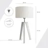 Tischleuchte Dreibein Nachttischlampe Stehlampe E27 Stoff Produktbild-Vorschau 3