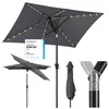 Sekey Sonnenschirm 210x140 cm mit LED-Solar-Beleuchtung, Produktbild-Vorschau 1