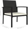 VidaXL 315110, Taras, Obite siedzisko, Technorattan, Stal, Podgląd zdjęcia produktu 7