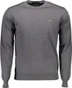 Grauer Herrenpullover mit Rundhalsausschnitt und Logo, Produktbild-Vorschau 3