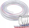 A coiled clear plastic hose with red and blue stripes. Anteprima dell’immagine prodotto