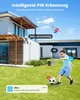 A child playing soccer in a yard with a security camera system overlay. Náhled obrázku produktu